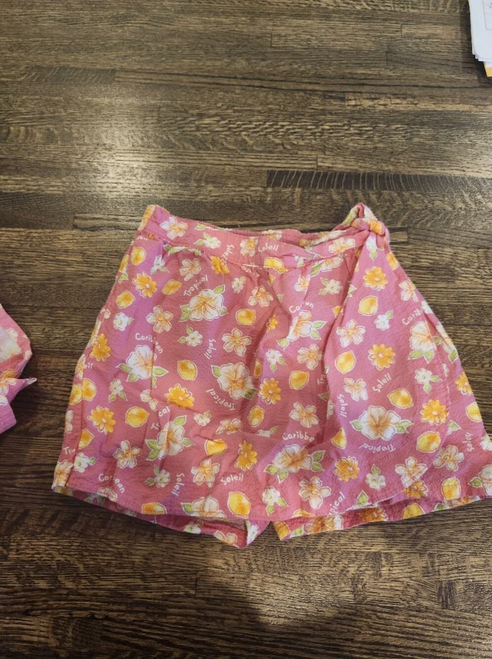 Vintage 90's Oshgosh B'gosh Girls Pink Floral Tropical Skort Top Set Like New 6X